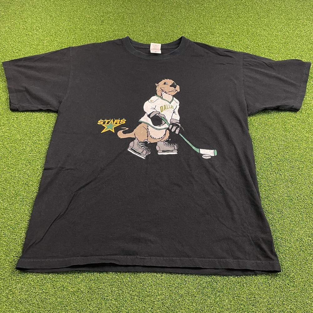 Vintage Anvil Dallas Stars Otter Hockey NHL Graphic T-Shirt Sz L